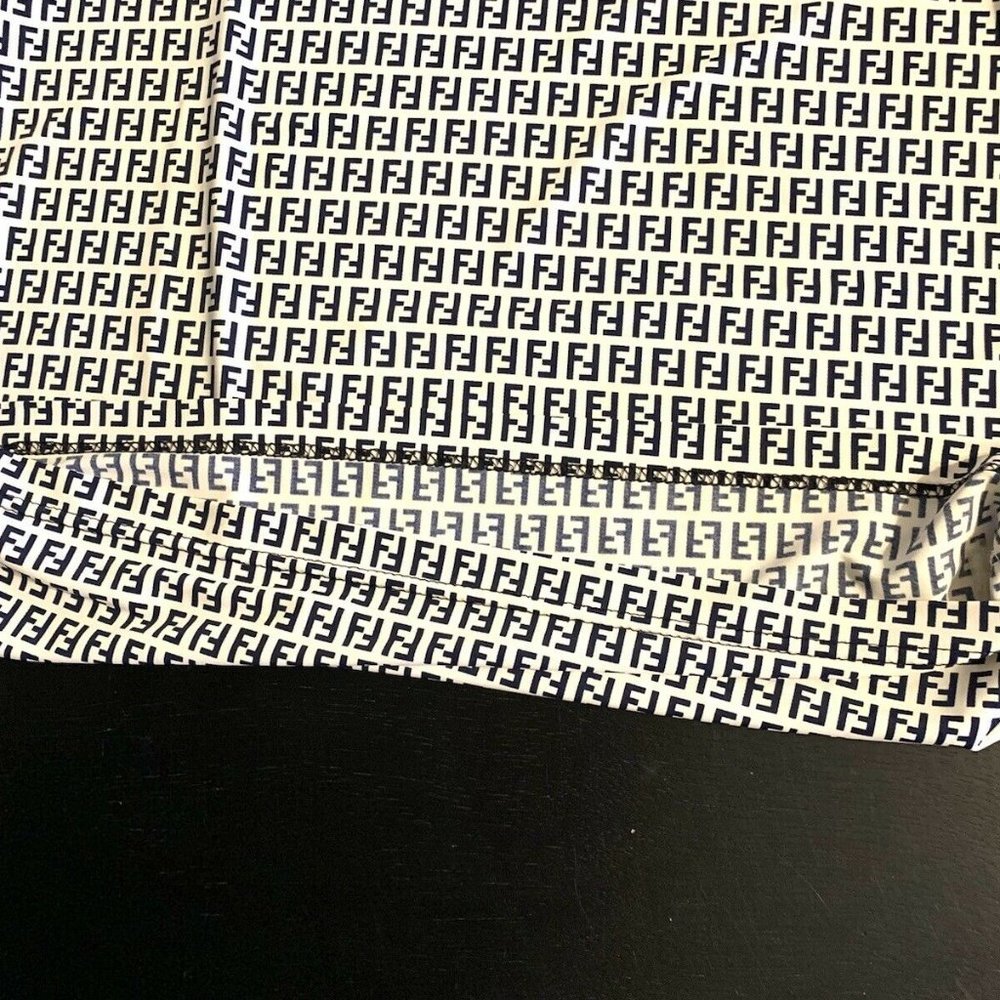 FENDI MONOGRAM SHIRT NAVY/WHITE SIZE S - Picture 8 of 9